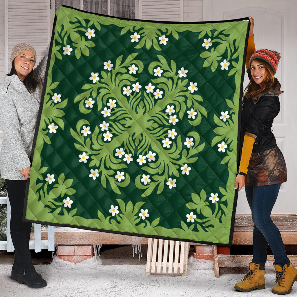 Hawaii Premium Quilt Emerald Tropical Floral Garden Elegance