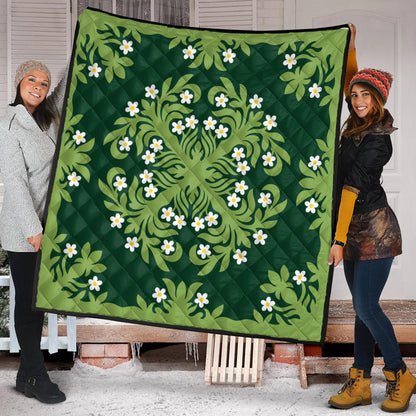 Hawaii Premium Quilt Emerald Tropical Floral Garden Elegance