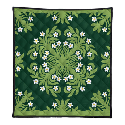 Hawaii Premium Quilt Emerald Tropical Floral Garden Elegance