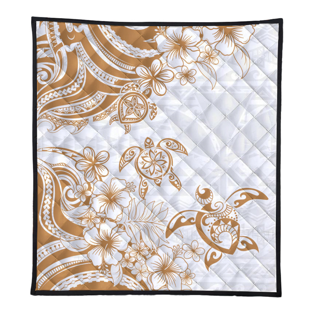 Hawaii Premium Quilt Kanaka Maoli Hibiscus Polynesian Tribal Turtle Print Style