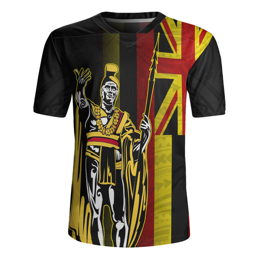 Hawaii Rugby Jersey King Kamehameha Gold Flag Island Royalty Style