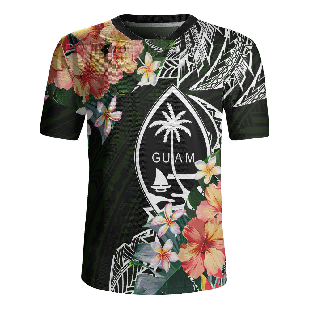 Guam Rugby Jersey Tribal Tropical Leaves