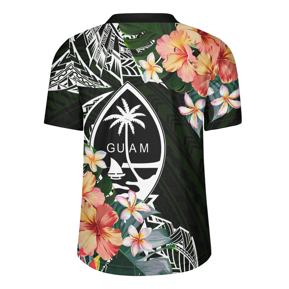 Guam Rugby Jersey Tribal Tropical Leaves