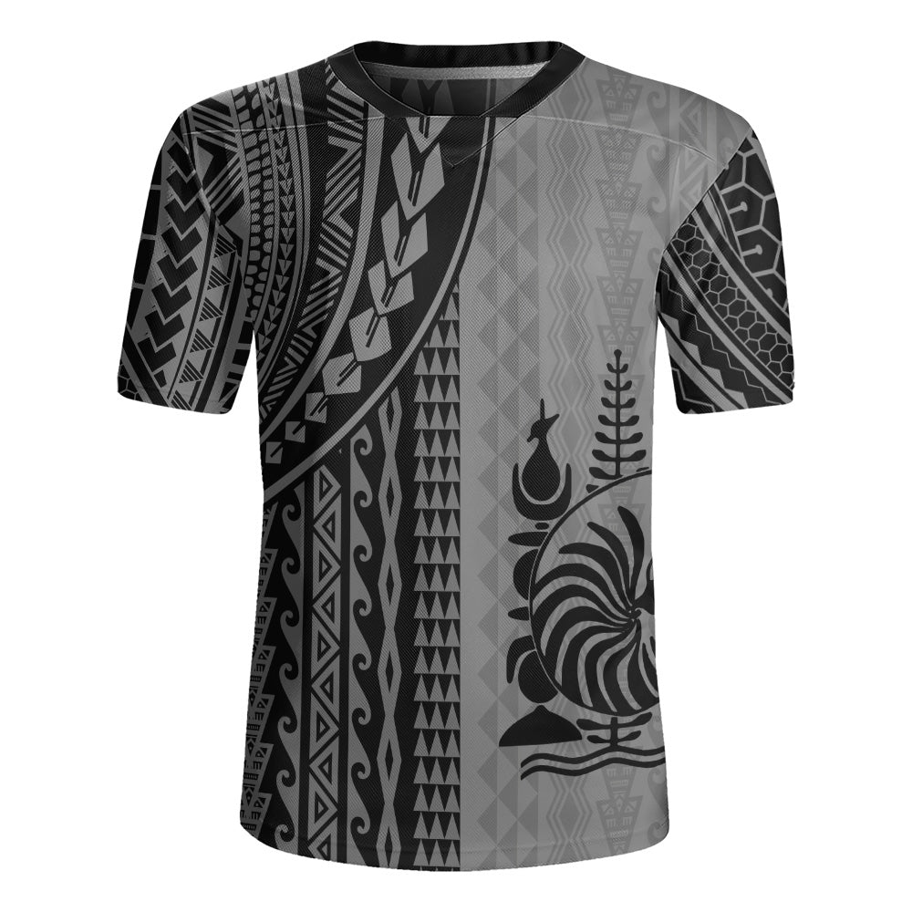 New Caledonia Rugby Jersey Polynesian Tattoo