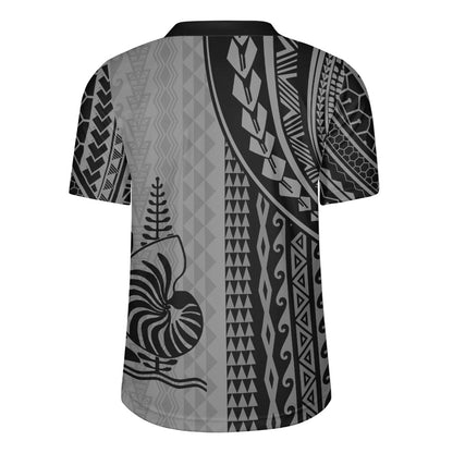New Caledonia Rugby Jersey Polynesian Tattoo