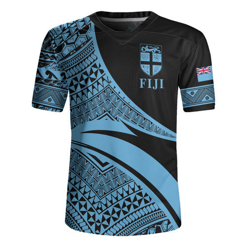 Fiji Rugby Jersey Coat Of Arms Flag Masi Tapa Tribal Style