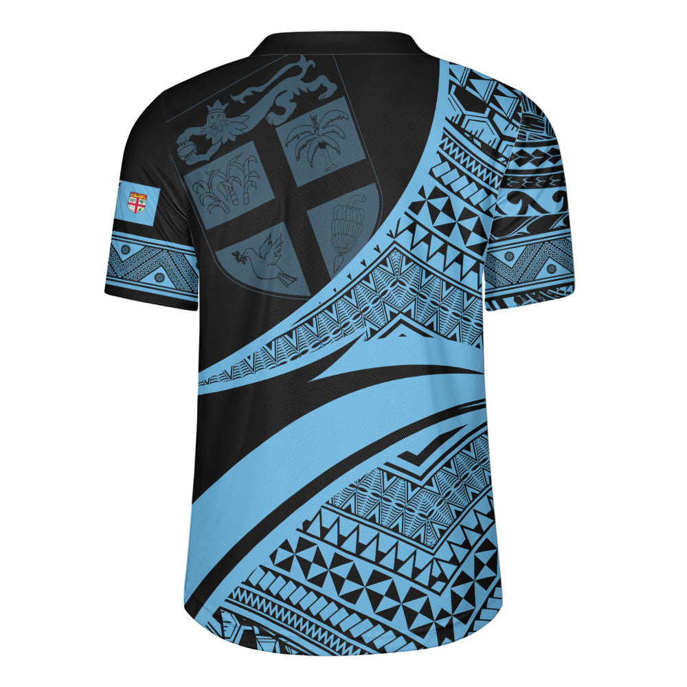 Fiji Rugby Jersey Coat Of Arms Flag Masi Tapa Tribal Style