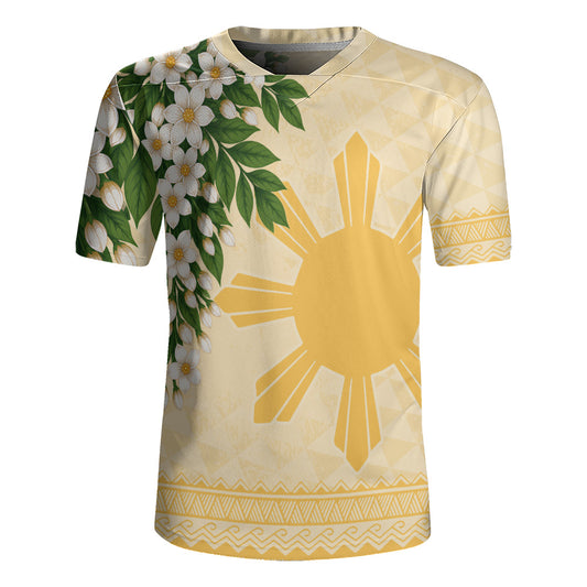 Philippines Filipinos Rugby Jersey Sampaguita Sunshine Bloom Style