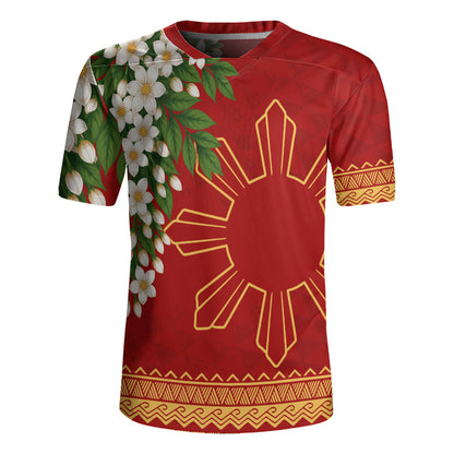 Philippines Filipinos Rugby Jersey Sampaguita Sunshine Bloom Style
