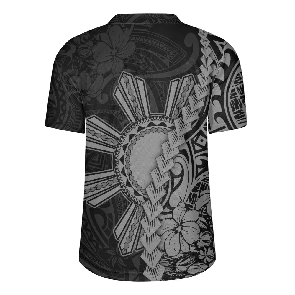 Philippines Filipinos Rugby Jersey Sampaguita Flower Tribal Fusion Style
