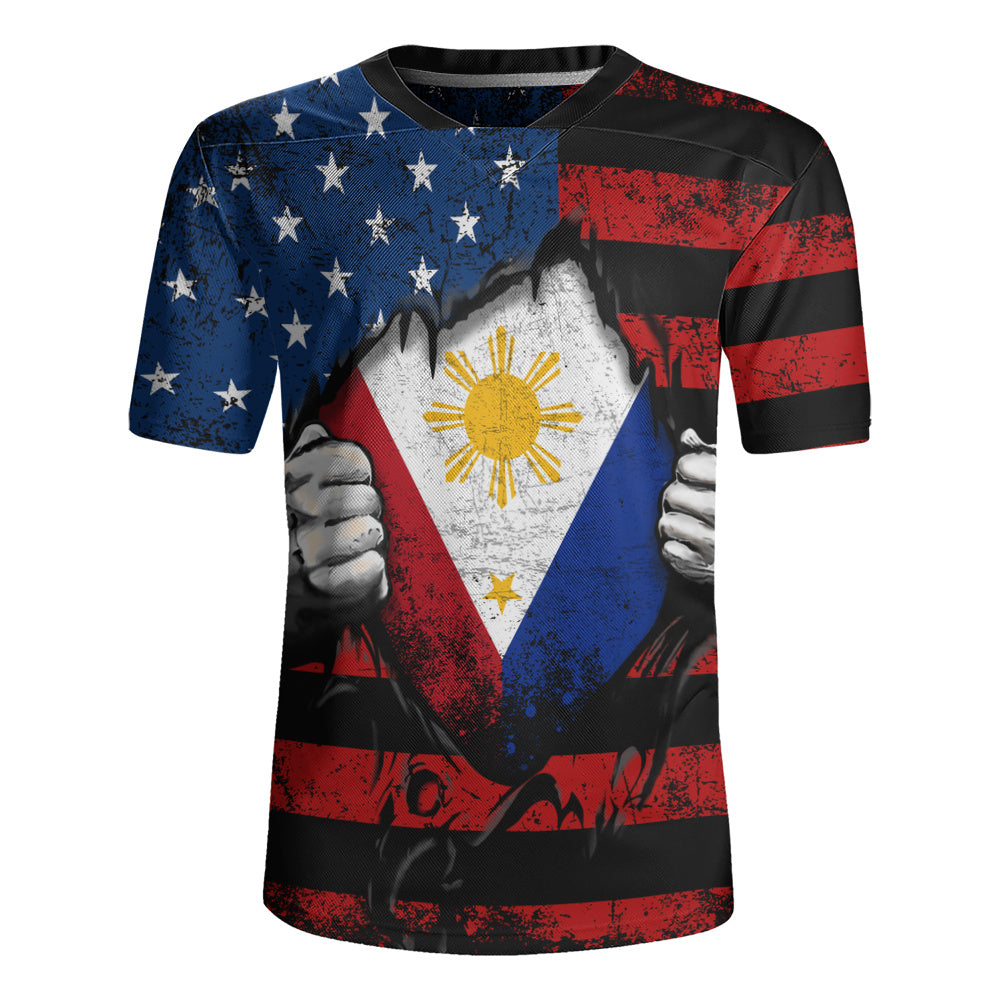 Philippines Filipinos Rugby Jersey Heart American Soul