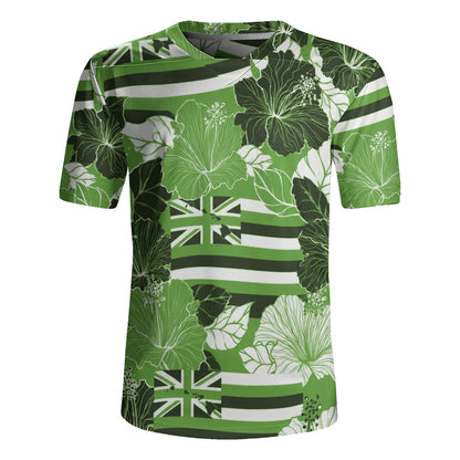 Hawaii Rugby Jersey Hibiscus Flag Map Island Pride