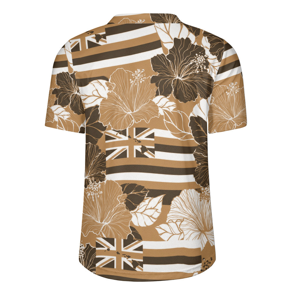Hawaii Rugby Jersey Hibiscus Flag Map Island Pride