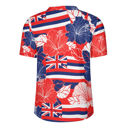 Hawaii Rugby Jersey Hibiscus Flag Map Island Pride