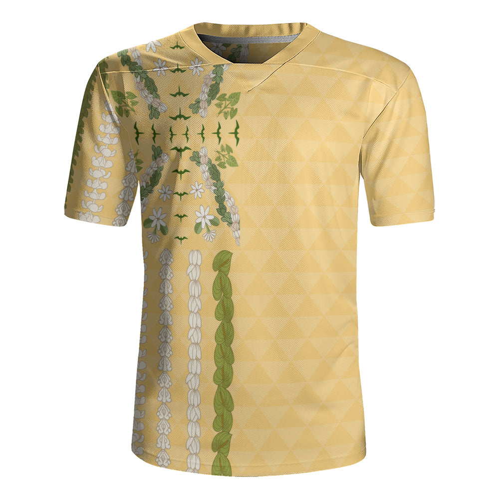 Hawaii Rugby Jersey Lei Flower Island Elegance