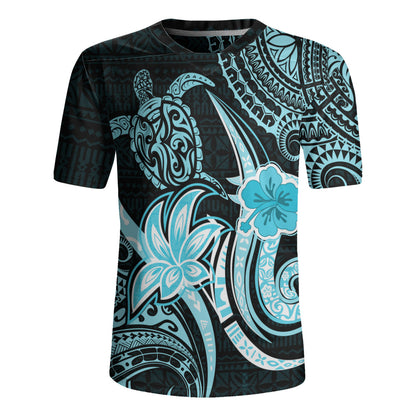 Hawaii Rugby Jersey Honu Turtle Hibiscus Tribal Legacy