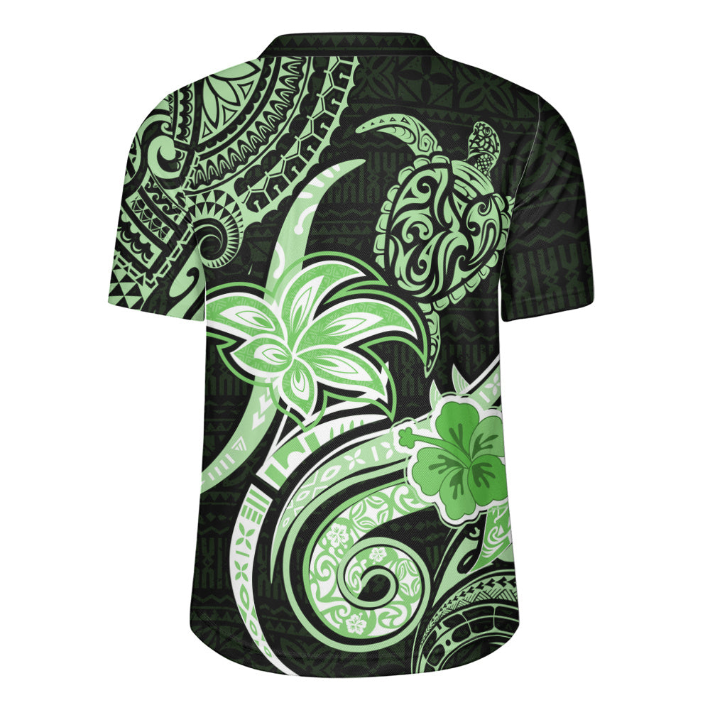 Hawaii Rugby Jersey Honu Turtle Hibiscus Tribal Legacy