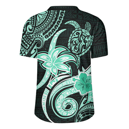 Hawaii Rugby Jersey Honu Turtle Hibiscus Tribal Legacy