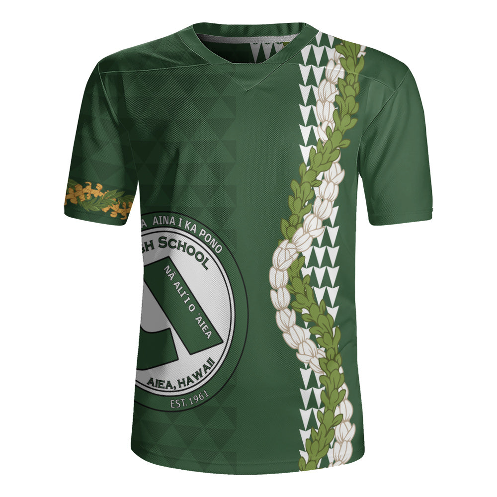 ʻAiea High School Rugby Jersey Puakenikeni Maile Flower Lei