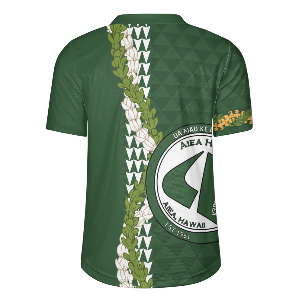ʻAiea High School Rugby Jersey Puakenikeni Maile Flower Lei