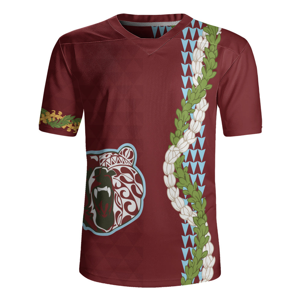 Henry Perrine Baldwin High School Rugby Jersey Puakenikeni Maile Flower Lei