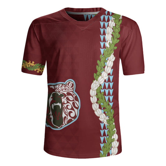 Henry Perrine Baldwin High School Rugby Jersey Puakenikeni Maile Flower Lei