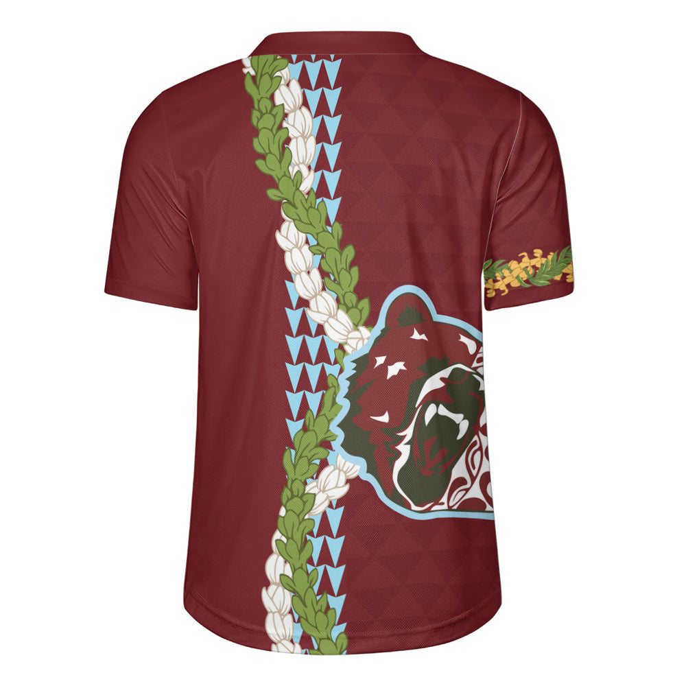 Henry Perrine Baldwin High School Rugby Jersey Puakenikeni Maile Flower Lei