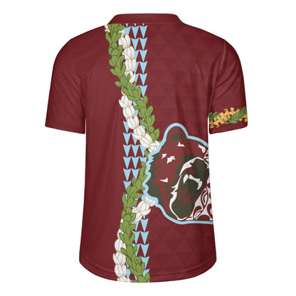 Henry Perrine Baldwin High School Rugby Jersey Puakenikeni Maile Flower Lei