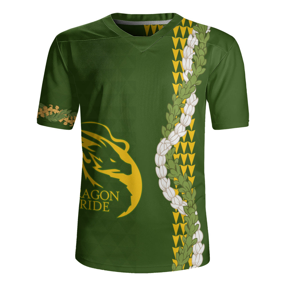 Honokaʻa High & Intermediate School Rugby Jersey Puakenikeni Maile Flower Lei