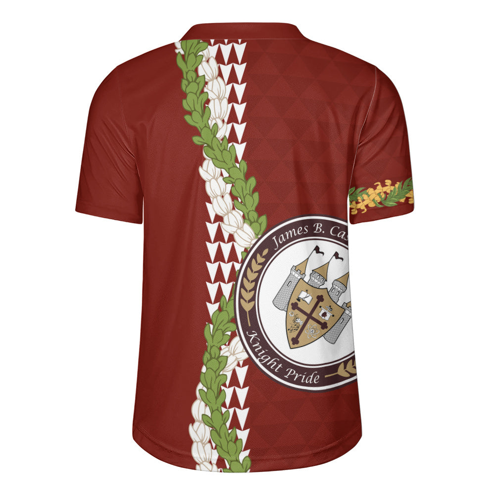 James B. Castle High School Rugby Jersey Puakenikeni Maile Flower Lei
