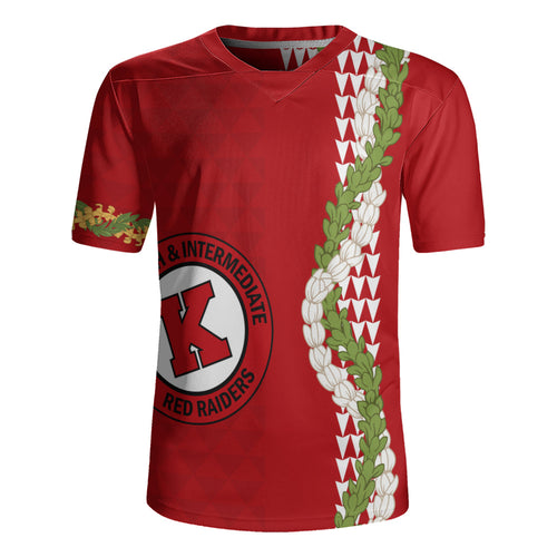 Kahuku High & Intermediate School Rugby Jersey Puakenikeni Maile Flower Lei