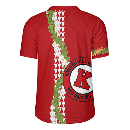 Kahuku High & Intermediate School Rugby Jersey Puakenikeni Maile Flower Lei