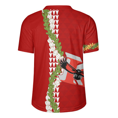 Kauai High School Rugby Jersey Puakenikeni Maile Flower Lei