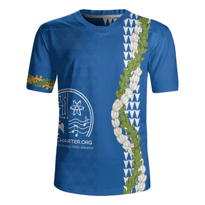 Kihei Charter School Rugby Jersey Puakenikeni Maile Flower Lei
