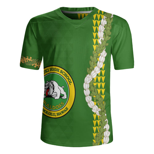 Kaimuki High School Rugby Jersey Puakenikeni Maile Flower Lei
