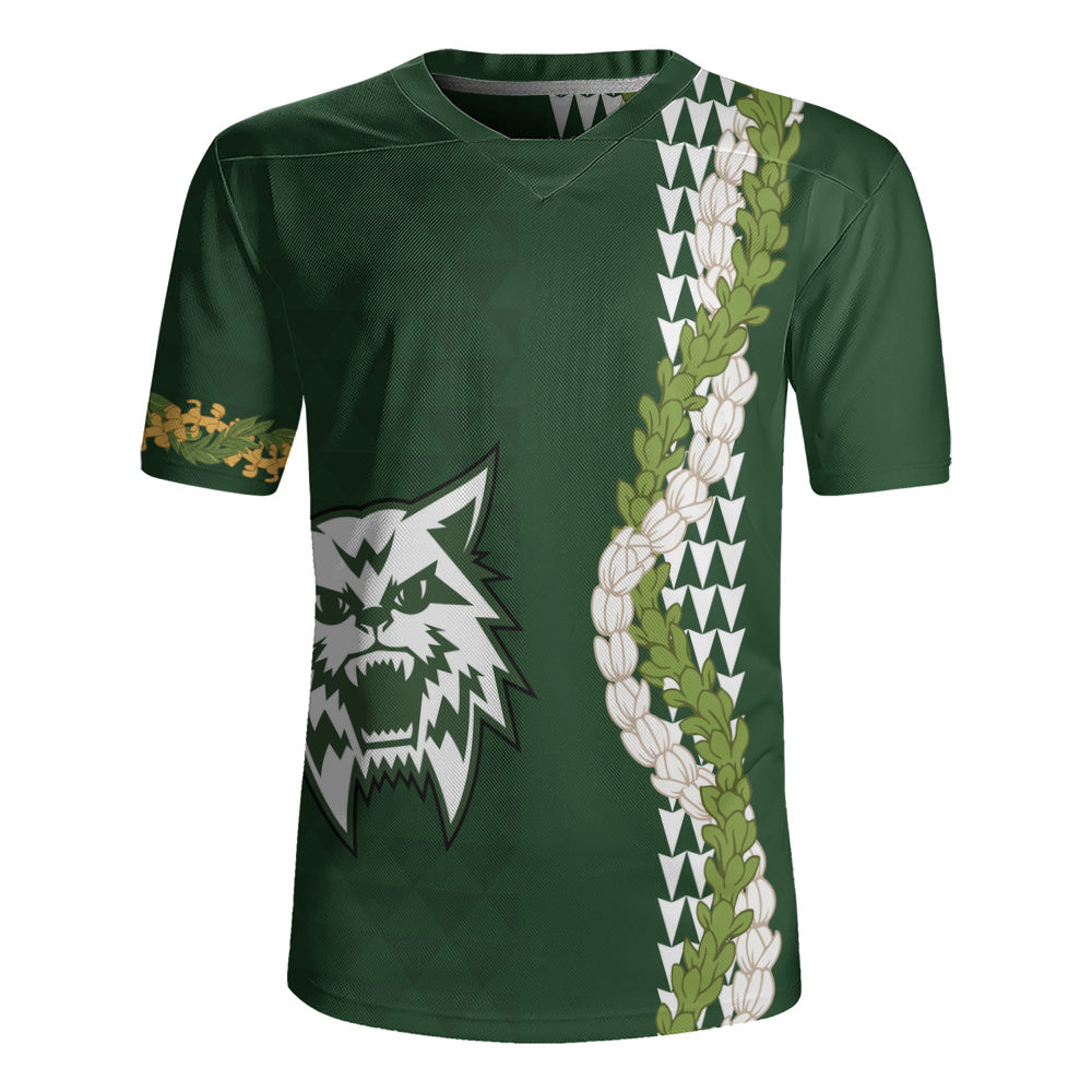 Konawaena High School Rugby Jersey Puakenikeni Maile Flower Lei