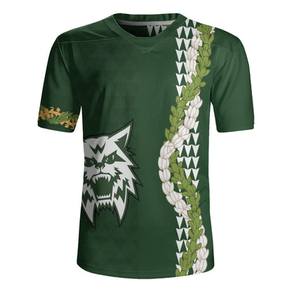 Konawaena High School Rugby Jersey Puakenikeni Maile Flower Lei