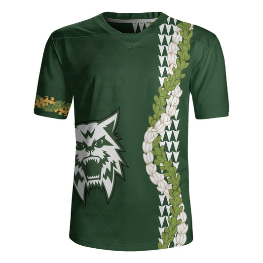 Konawaena High School Rugby Jersey Puakenikeni Maile Flower Lei