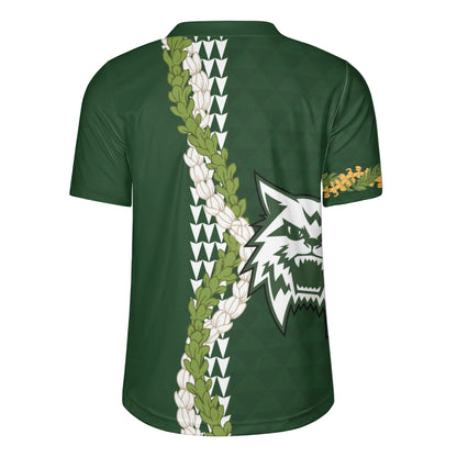 Konawaena High School Rugby Jersey Puakenikeni Maile Flower Lei