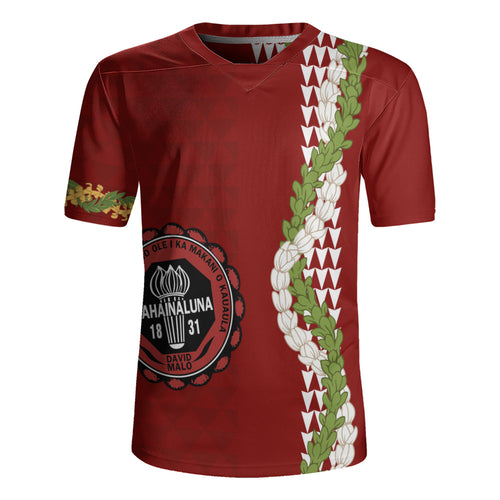Lahainaluna High School Rugby Jersey Puakenikeni Maile Flower Lei