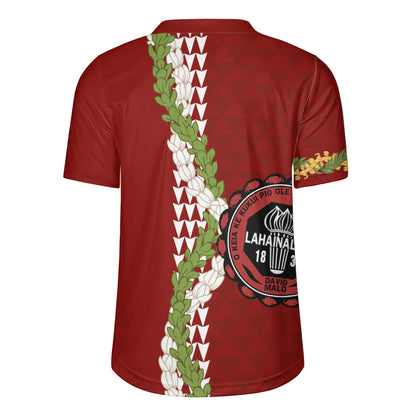 Lahainaluna High School Rugby Jersey Puakenikeni Maile Flower Lei