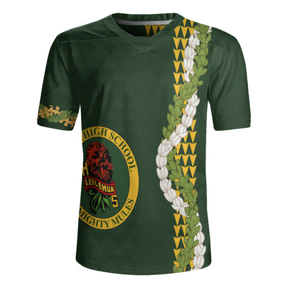 Leilehua High School Rugby Jersey Puakenikeni Maile Flower Lei