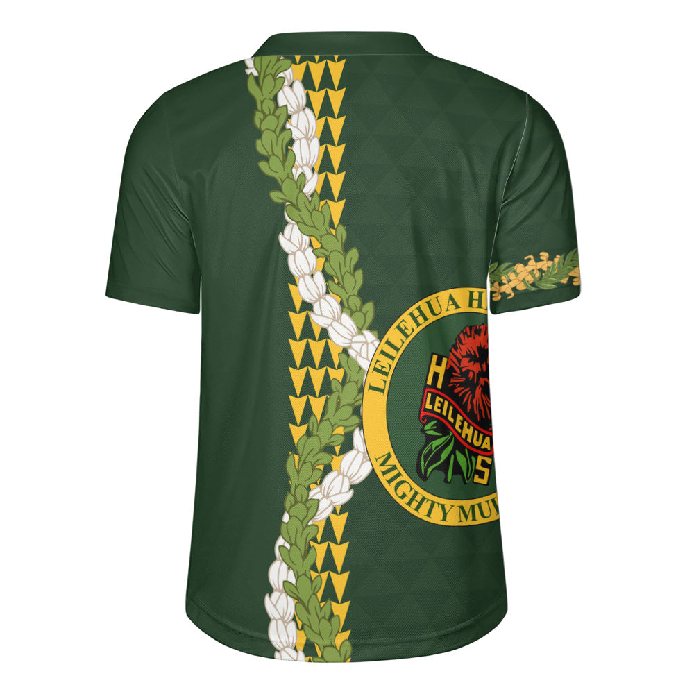 Leilehua High School Rugby Jersey Puakenikeni Maile Flower Lei