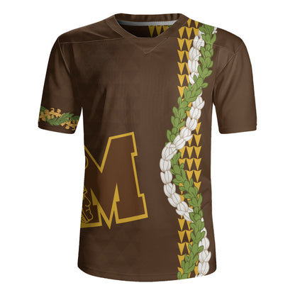 Mililani High School Rugby Jersey Puakenikeni Maile Flower Lei