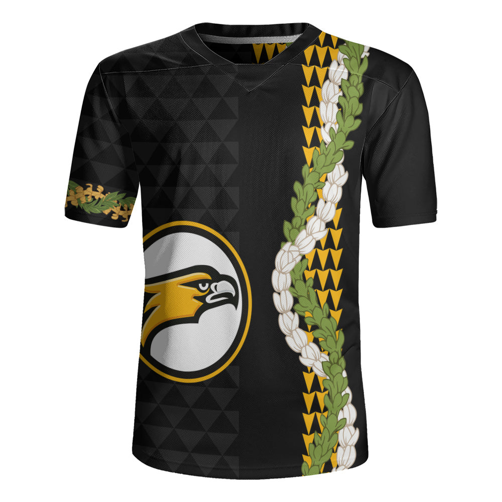 Nanakuli High and Intermediate School Rugby Jersey Puakenikeni Maile Flower Lei