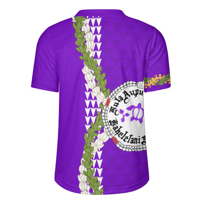 Ni'ihau High and Elementary School Rugby Jersey Puakenikeni Maile Flower Lei