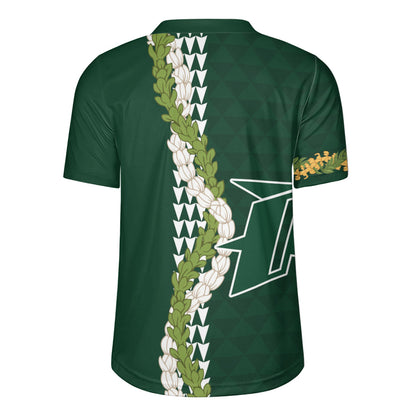 Pahoa High and Intermediate School Rugby Jersey Puakenikeni Maile Flower Lei