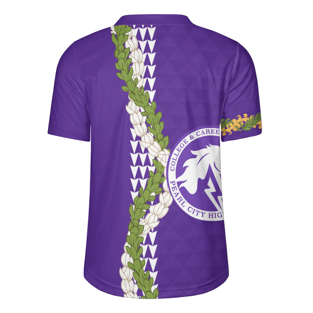 Pearl City High School (Hawaii) Rugby Jersey Puakenikeni Maile Flower Lei