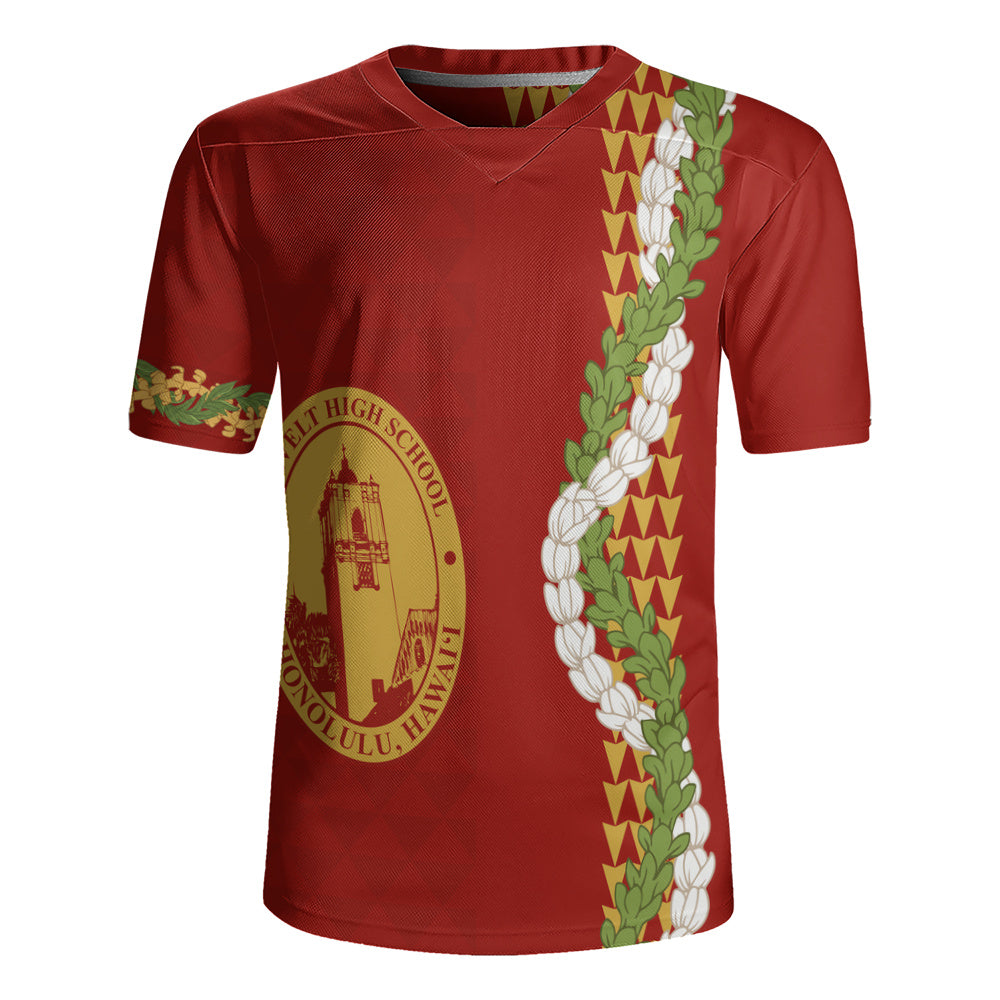 President Theodore Roosevelt High School Rugby Jersey Puakenikeni Maile Flower Lei