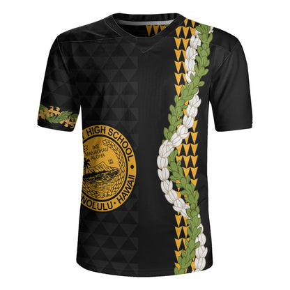 President William McKinley High School Rugby Jersey Puakenikeni Maile Flower Lei